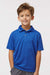 Paragon 108Y Youth Saratoga Performance Moisture Wicking Mini Mesh Short Sleeve Polo Shirt Royal Blue Model Front