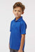 Paragon 108Y Youth Saratoga Performance Moisture Wicking Mini Mesh Short Sleeve Polo Shirt Royal Blue Model Side