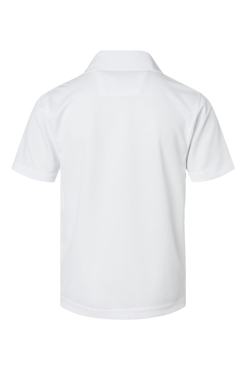 Paragon 108Y Youth Saratoga Performance Moisture Wicking Mini Mesh Short Sleeve Polo Shirt White Flat Back
