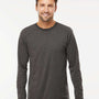 Kastlfel Mens Recycled Soft Long Sleeve Crewneck T-Shirt - Carbon Grey - NEW