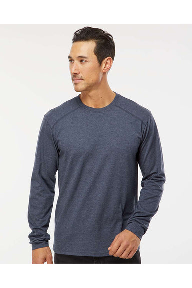 Kastlfel 2016 Mens RecycledSoft Long Sleeve Crewneck T-Shirt Midnight Blue Model Front