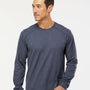 Kastlfel Mens Recycled Soft Long Sleeve Crewneck T-Shirt - Midnight Blue - NEW