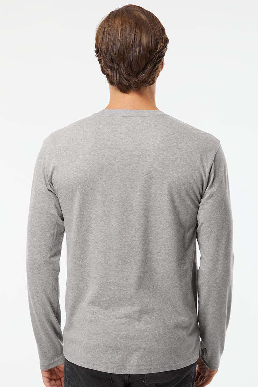 Kastlfel 2016 Mens Recycled Soft Long Sleeve Crewneck T-Shirt Steel Grey Model Back
