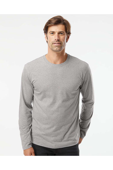 Kastlfel 2016 Mens RecycledSoft Long Sleeve Crewneck T-Shirt Steel Grey Model Front