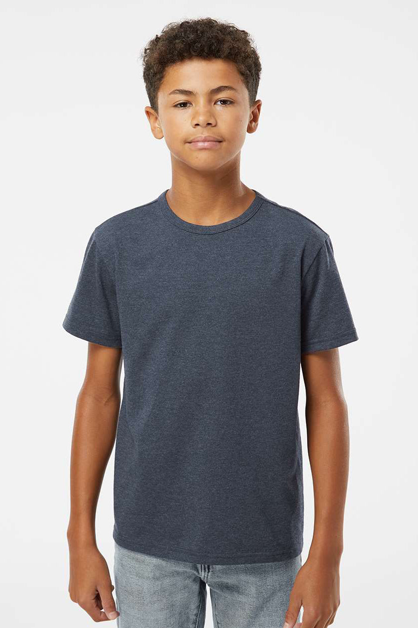 Kastlfel 2015 Youth Recycled Soft Short Sleeve Crewneck T-Shirt Midnight Blue Model Front