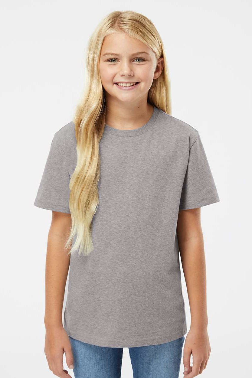 Kastlfel 2015 Youth Recycled Soft Short Sleeve Crewneck T-Shirt Steel Grey Model Front