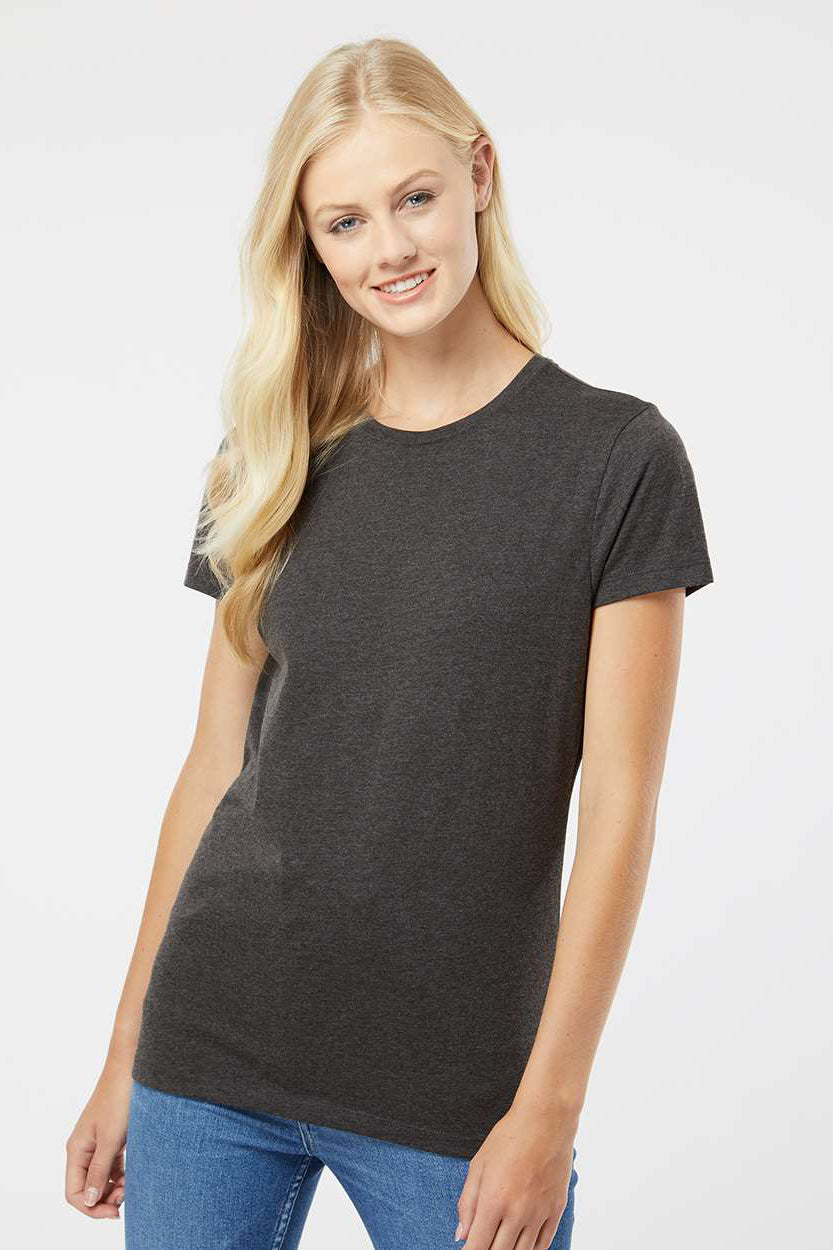 Kastlfel 2021 Womens Recycled Soft Short Sleeve Crewneck T-Shirt Carbon Grey Model Front