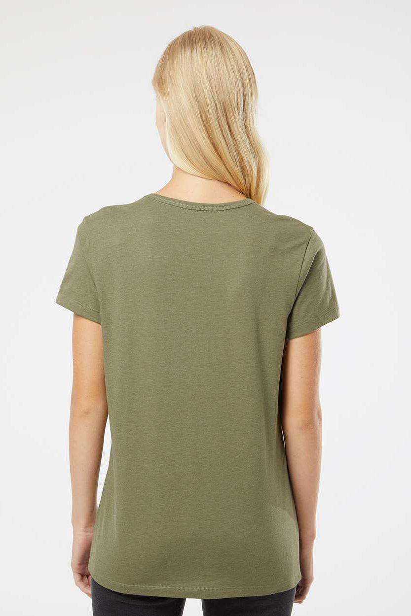 Kastlfel 2021 Womens Recycled Soft Short Sleeve Crewneck T-Shirt Moss Green Model Back