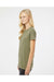 Kastlfel 2021 Womens RecycledSoft Short Sleeve Crewneck T-Shirt Moss Green Model Side
