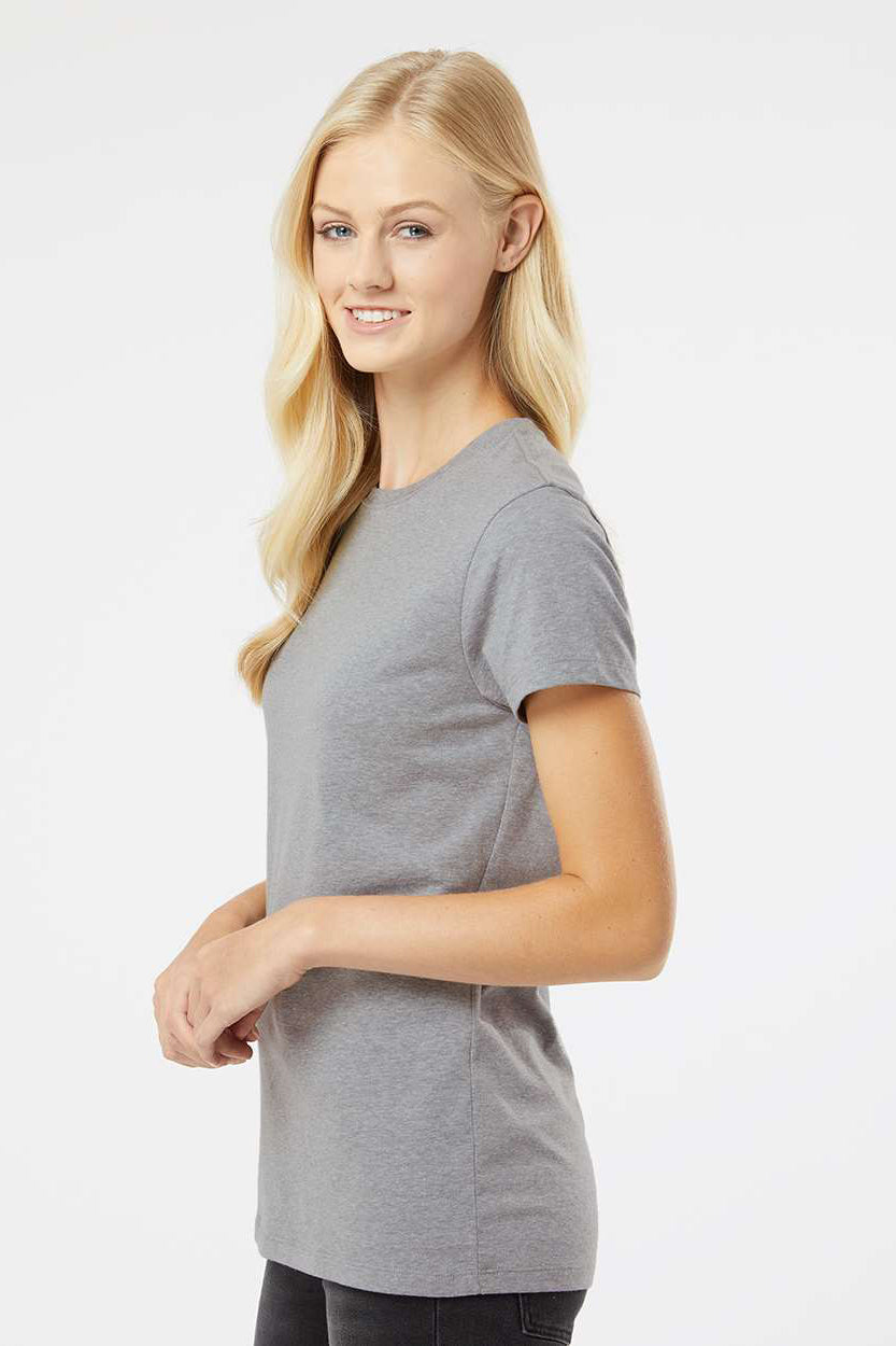 Kastlfel 2021 Womens Recycled Soft Short Sleeve Crewneck T-Shirt Steel Grey Model Side