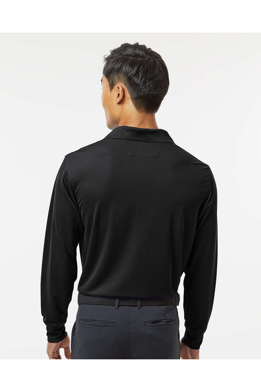Paragon 110 Mens Prescott Long Sleeve Polo Shirt Black Model Back