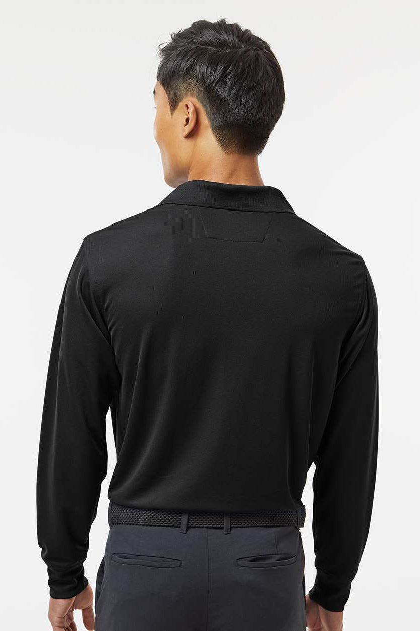 Paragon 110 Mens Prescott Moisture Wicking Long Sleeve Polo Shirt Black Model Back