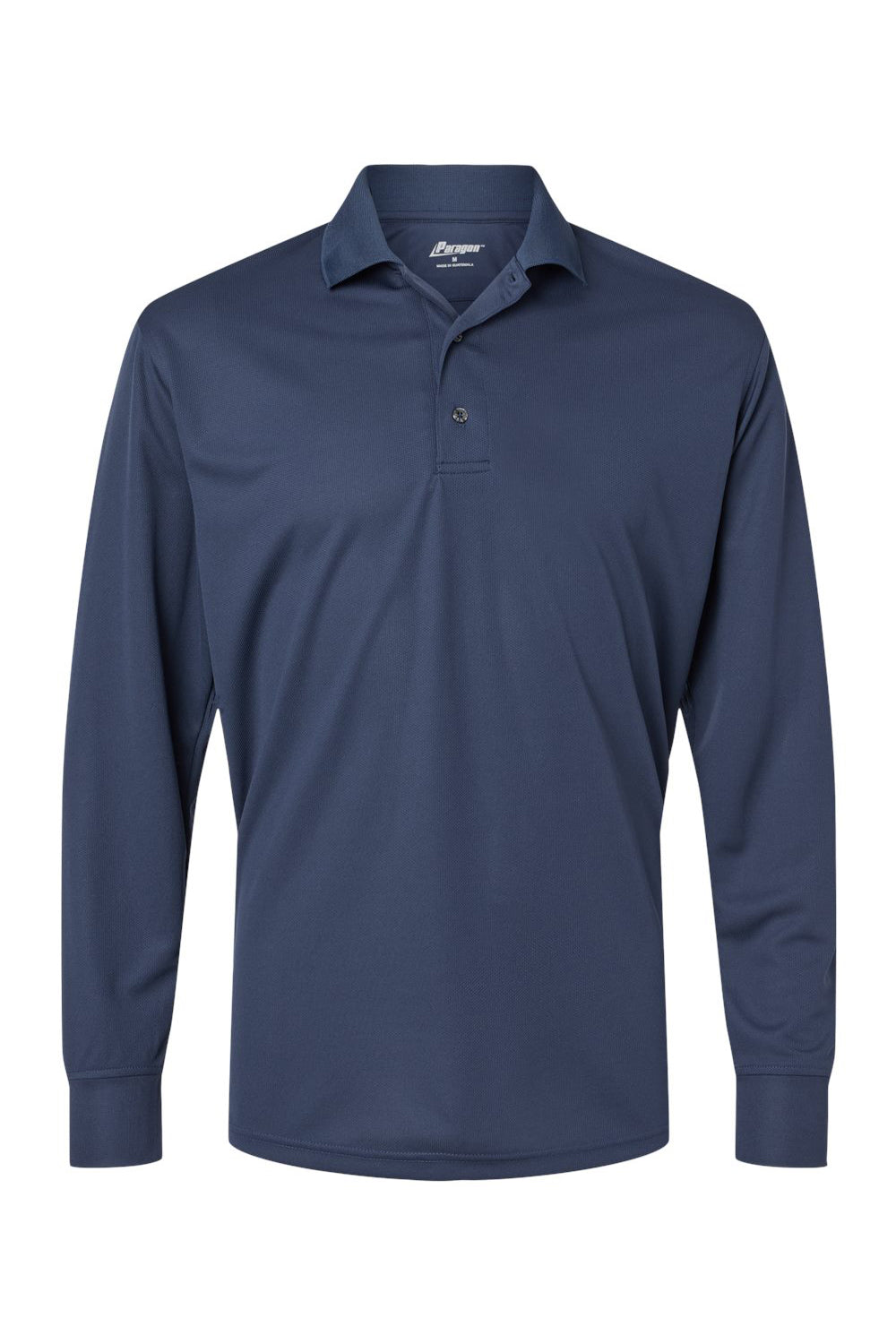 Paragon 110 Mens Prescott Long Sleeve Polo Shirt Navy Blue Flat Front