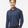 Paragon Mens Prescott Moisture Wicking Long Sleeve Polo Shirt - Navy Blue - NEW