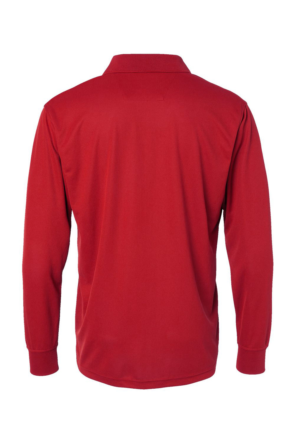 Paragon 110 Mens Prescott Moisture Wicking Long Sleeve Polo Shirt Red Flat Back