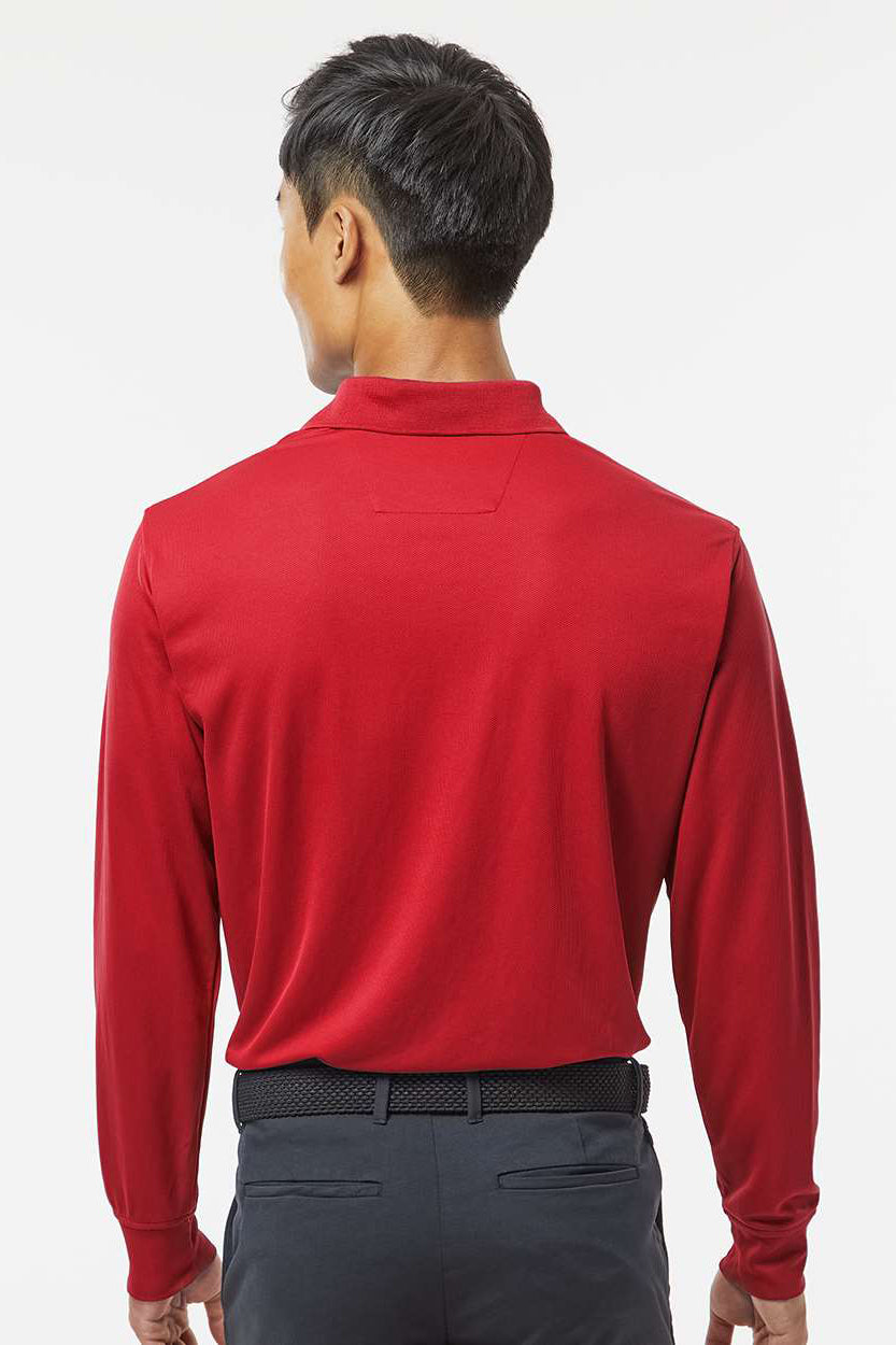 Paragon 110 Mens Prescott Moisture Wicking Long Sleeve Polo Shirt Red Model Back