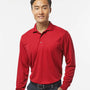 Paragon Mens Prescott Moisture Wicking Long Sleeve Polo Shirt - Red - NEW