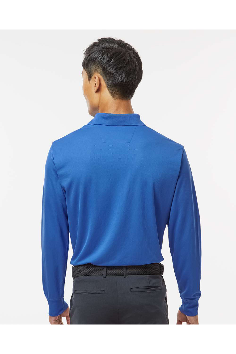 Paragon 110 Mens Prescott Long Sleeve Polo Shirt Royal Blue Model Back