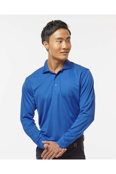Paragon 110 Mens Prescott Long Sleeve Polo Shirt Royal Blue Model Front