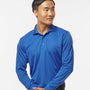 Paragon Mens Prescott Moisture Wicking Long Sleeve Polo Shirt - Royal Blue - NEW