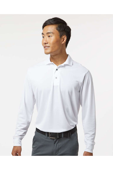 Paragon 110 Mens Prescott Long Sleeve Polo Shirt White Model Front