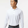 Paragon Mens Prescott Moisture Wicking Long Sleeve Polo Shirt - White - NEW