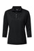 Paragon 120 Womens Lady Palm Moisture Wicking 3/4 Sleeve Polo Shirt Black Flat Front