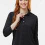 Paragon Womens Lady Palm Moisture Wicking 3/4 Sleeve Polo Shirt - Black