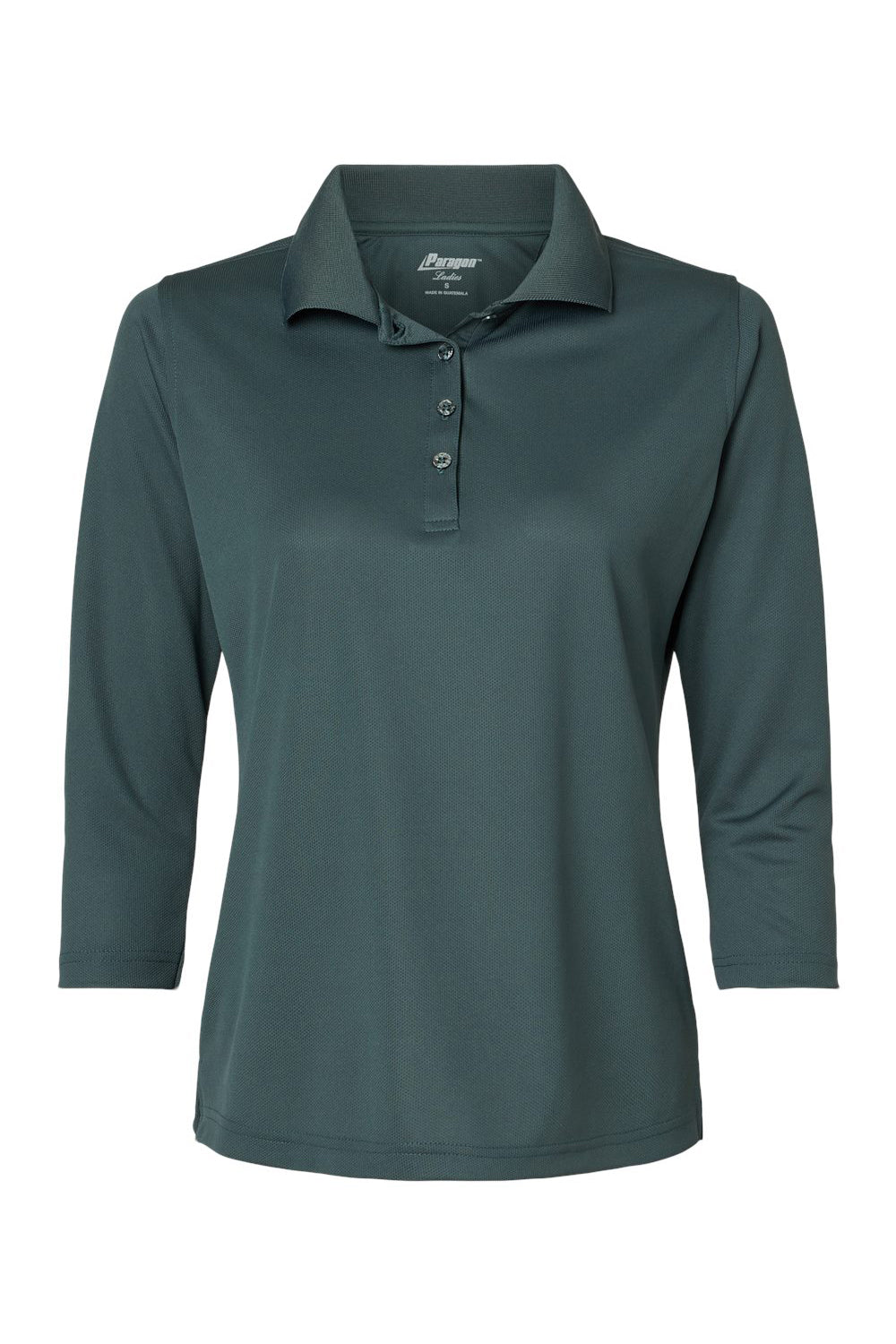 Paragon 120 Womens Lady Palm Moisture Wicking 3/4 Sleeve Polo Shirt Carbon Grey Flat Front