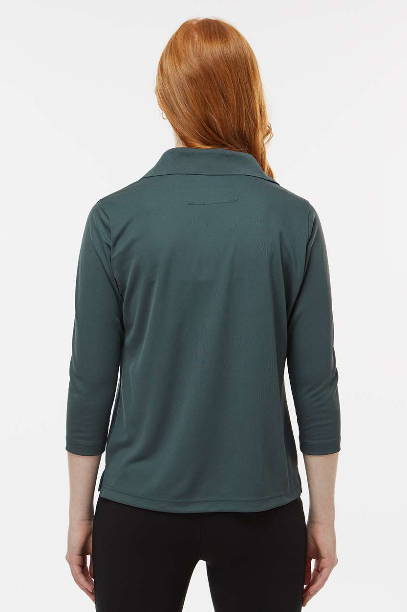 Paragon 120 Womens Lady Palm Moisture Wicking 3/4 Sleeve Polo Shirt Carbon Grey Model Back
