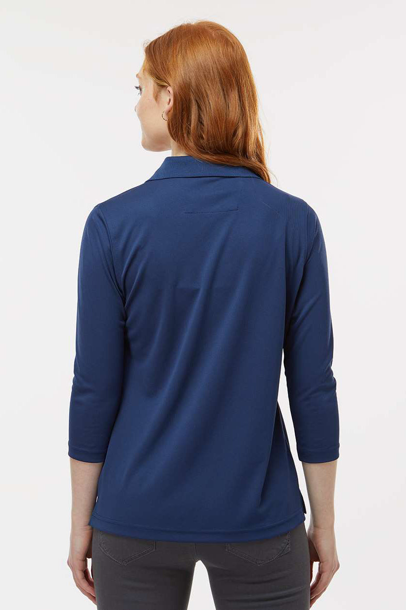 Paragon 120 Womens Lady Palm Moisture Wicking 3/4 Sleeve Polo Shirt Navy Blue Model Back