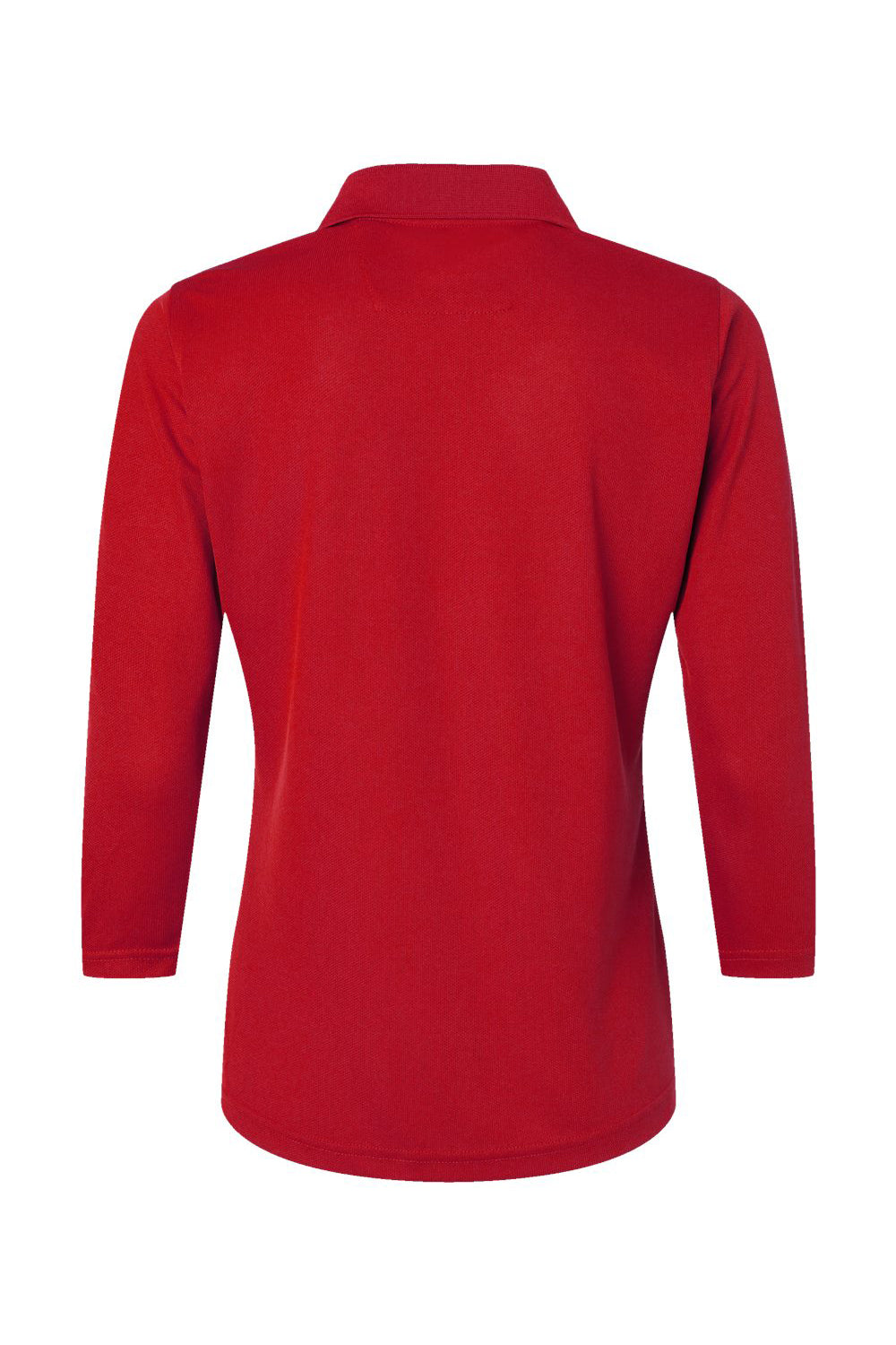 Paragon 120 Womens Lady Palm Moisture Wicking 3/4 Sleeve Polo Shirt Red Flat Back