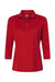 Paragon 120 Womens Lady Palm Moisture Wicking 3/4 Sleeve Polo Shirt Red Flat Front