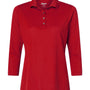 Paragon Womens Lady Palm Moisture Wicking 3/4 Sleeve Polo Shirt - Red