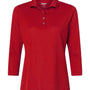 Paragon Womens Lady Palm Moisture Wicking 3/4 Sleeve Polo Shirt - Red - NEW