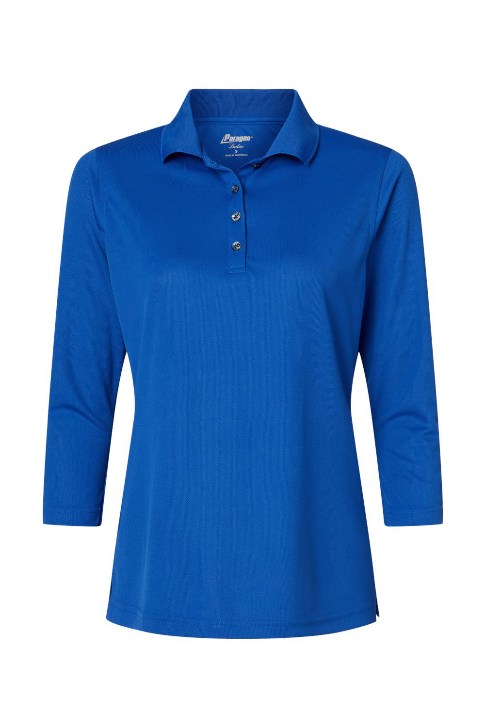Paragon 120 Womens Lady Palm Moisture Wicking 3/4 Sleeve Polo Shirt Royal Blue Flat Front