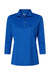 Paragon 120 Womens Lady Palm Moisture Wicking 3/4 Sleeve Polo Shirt Royal Blue Flat Front