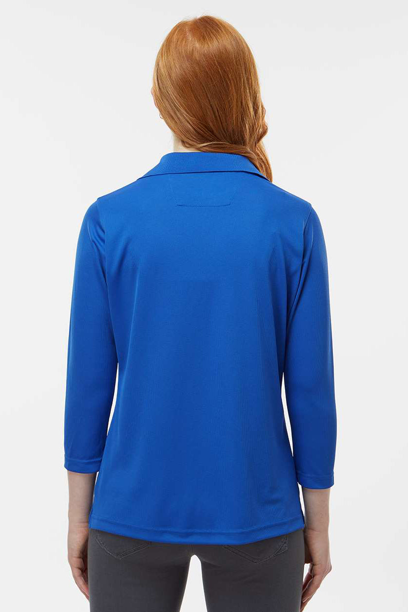 Paragon 120 Womens Lady Palm Moisture Wicking 3/4 Sleeve Polo Shirt Royal Blue Model Back
