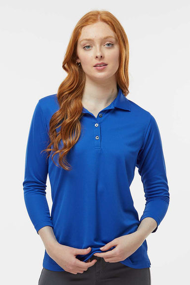 Paragon 120 Womens Lady Palm Moisture Wicking 3/4 Sleeve Polo Shirt Royal Blue Model Front