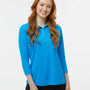 Paragon Womens Lady Palm Moisture Wicking 3/4 Sleeve Polo Shirt - Turquoise Blue - NEW