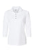 Paragon 120 Womens Lady Palm Moisture Wicking 3/4 Sleeve Polo Shirt White Flat Front