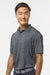 Paragon 130 Mens Dakota Moisture Wicking Short Sleeve Polo Shirt Heather Black Model Side