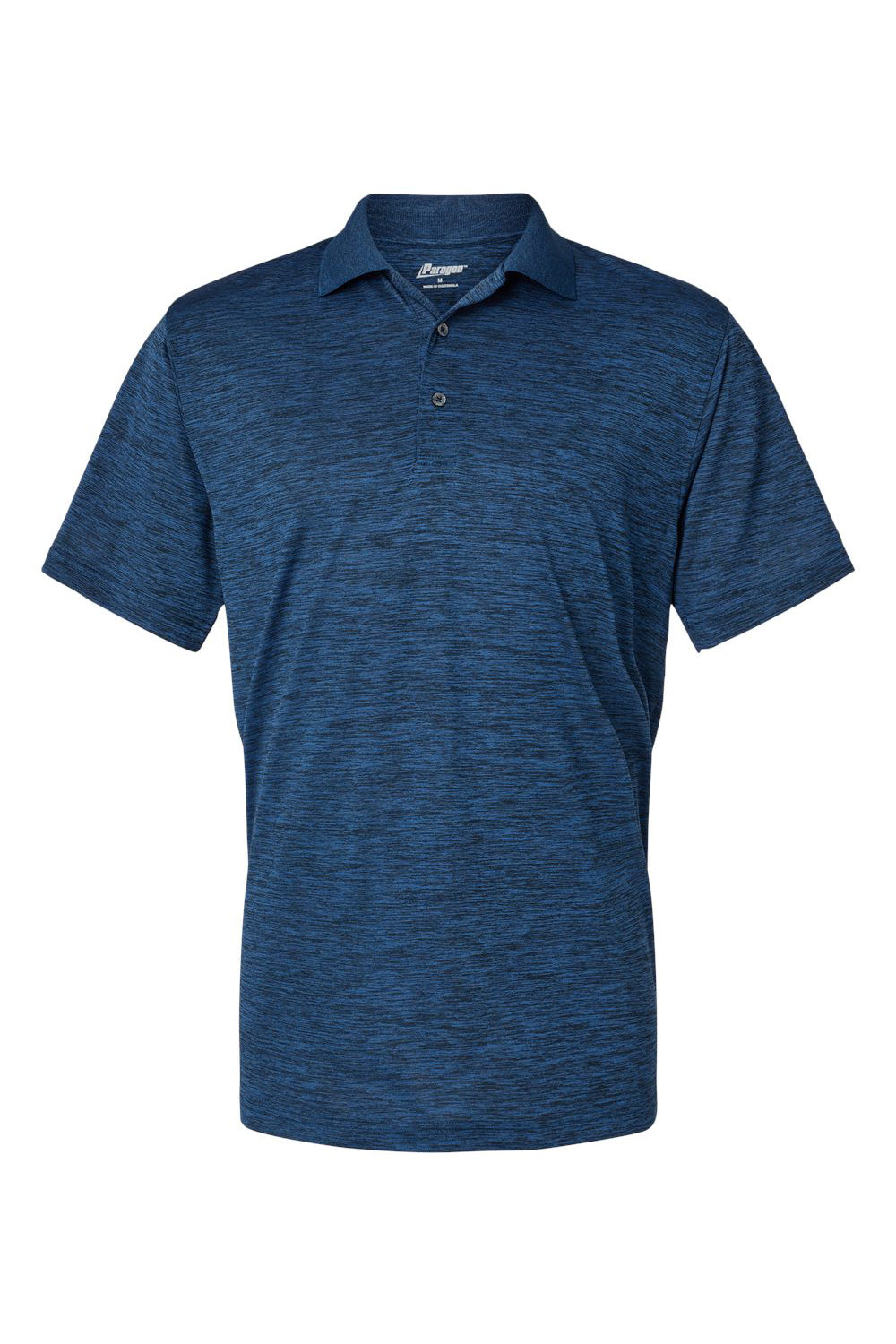 Paragon 130 Mens Dakota Moisture Wicking Short Sleeve Polo Shirt Heather Deep Blue Flat Front