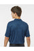 Paragon 130 Mens Dakota Striated Short Sleeve Polo Shirt Heather Deep Blue Model Back