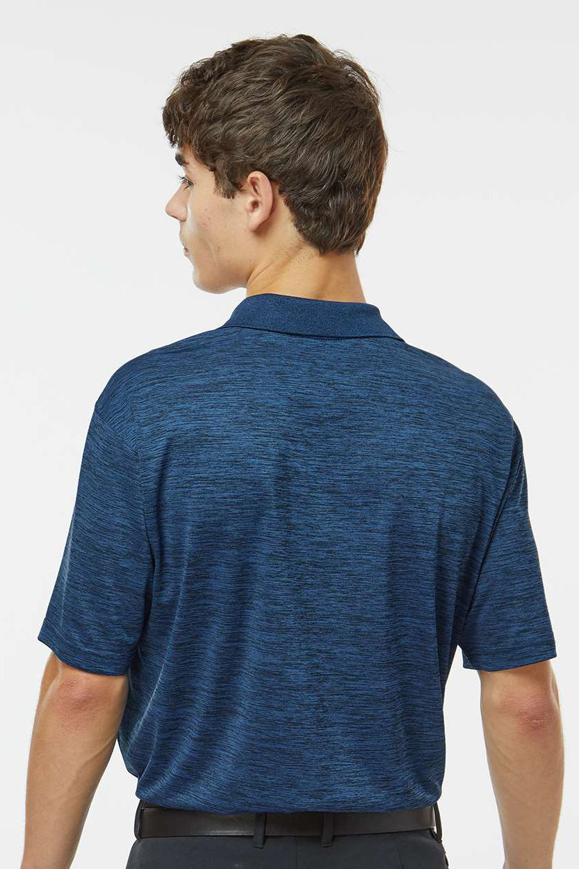 Paragon 130 Mens Dakota Moisture Wicking Short Sleeve Polo Shirt Heather Deep Blue Model Back