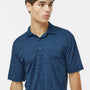 Paragon Mens Dakota Moisture Wicking Short Sleeve Polo Shirt - Heather Deep Blue