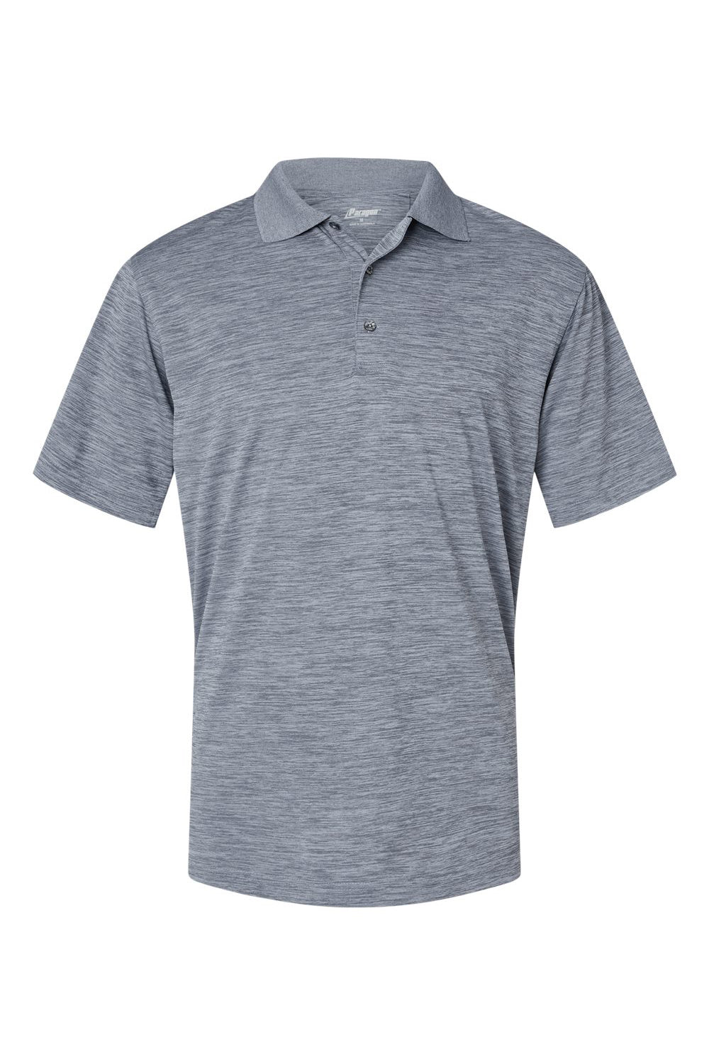 Paragon 130 Mens Dakota Striated Short Sleeve Polo Shirt Heather Steel Grey Flat Front