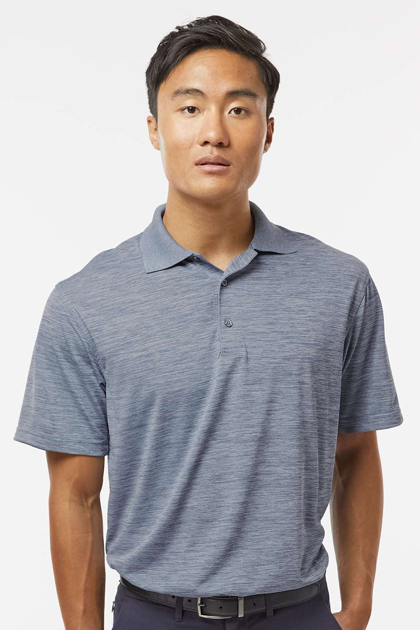 Paragon 130 Mens Dakota Moisture Wicking Short Sleeve Polo Shirt Heather Steel Grey Model Front
