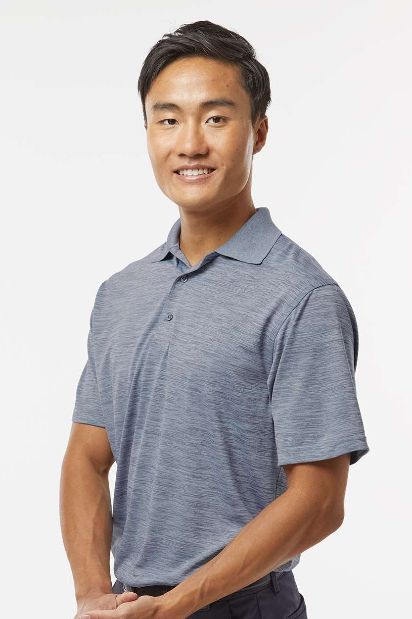 Paragon 130 Mens Dakota Moisture Wicking Short Sleeve Polo Shirt Heather Steel Grey Model Side