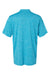 Paragon 130 Mens Dakota Striated Short Sleeve Polo Shirt Heather Turquoise Blue Flat Back